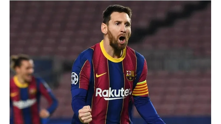 Lionel Messi y uno de sus tantos gritos de gol en Barcelona.
