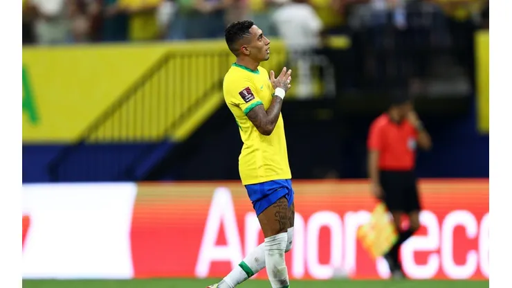 Raphinha, autor de un doblete para Brasil.