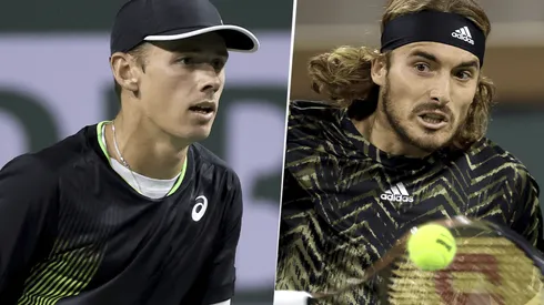Álex de Miñaur vs. Stéfanos Tsitsipas por el Masters 1000 de Indian Wells. (Fotos: Getty Images).