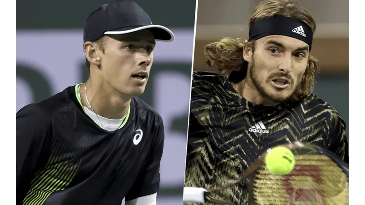 Álex de Miñaur vs. Stéfanos Tsitsipas por el Masters 1000 de Indian Wells. (Fotos: Getty Images).