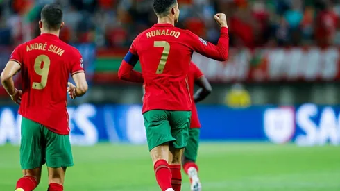 Festejo de gol de Cristiano Ronaldo.