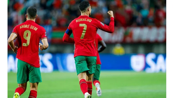 Festejo de gol de Cristiano Ronaldo.