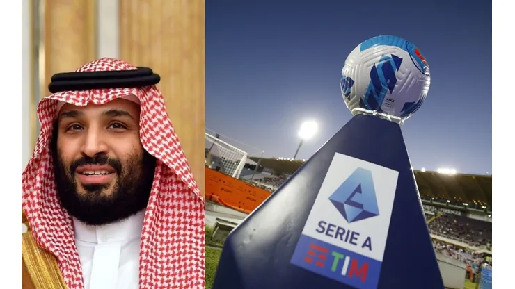 El príncipe Mohammed Bin Salman y el balón de la Serie A.