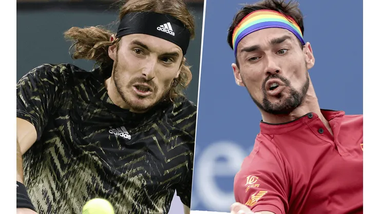 Stefanos Tsitsipas vs. Fabio Fognini por el Masters 1000 de Indian Wells (Foto: Getty Images).