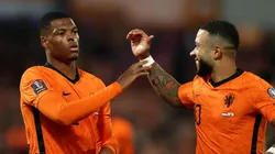 Denzel Dumfries y Memphis Depay, goleadores de la noche.
