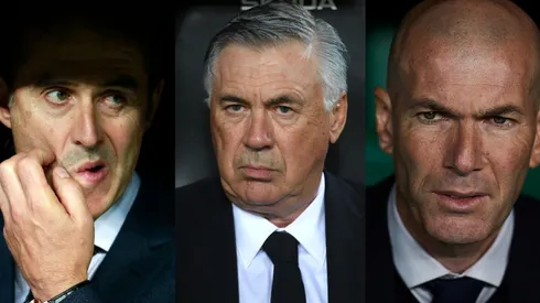 Julen Lopetegui, Carlo Ancelotti y Zinedine Zidane, pasado y presente en el banquillo de Real Madrid.