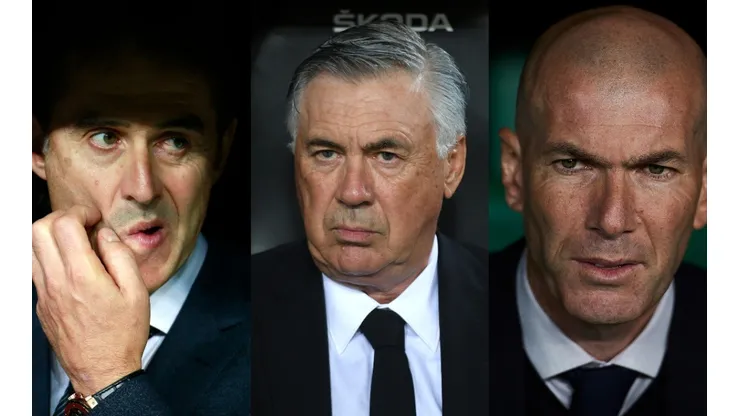 Julen Lopetegui, Carlo Ancelotti y Zinedine Zidane, pasado y presente en el banquillo de Real Madrid.