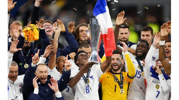 Francia celebrando la obtención de la UEFA Nations League.