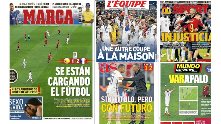 Portadas de los medios europeos tras el triunfo de Francia en la Nations League.