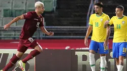 Festejo de gol de Venezuela.