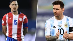 Gustavo Gómez y Lionel Messi.