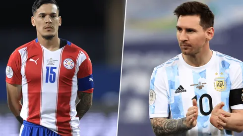 Gustavo Gómez y Lionel Messi.