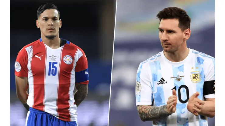 Gustavo Gómez y Lionel Messi.