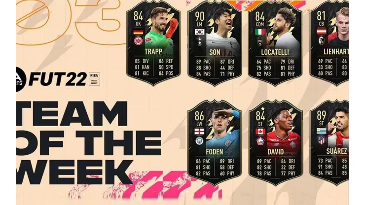 Nuevas cartas para Son, Suárez y Foden en el TOTW 3 del FIFA 22