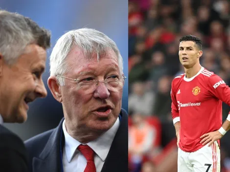 Sir Alex Ferguson le marca el terreno a Solskjaer con Cristiano Ronaldo