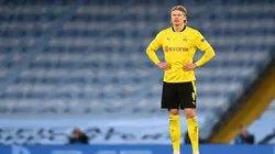 Erling Haaland en un encuentro ante Manchester City.