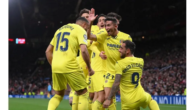 Villarreal celebrando en la Champions League.