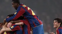 Festejo de gol de Yaya Touré.