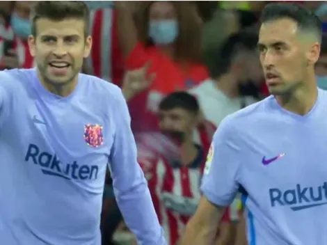 Tensión en Barcelona: discusión entre Piqué y Busquets en pleno partido
