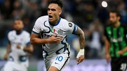 Festejo de gol de Lautaro Martínez.