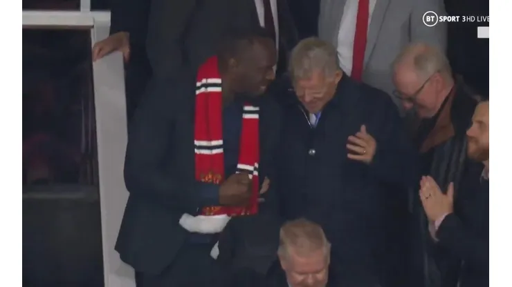 Usain Bolt y Alex Ferguson festejaron la victoria de Manchester United.