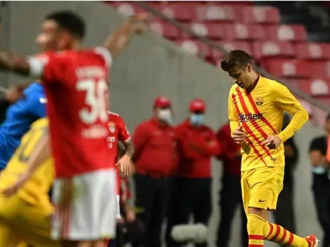 La mala media hora de Piqué ante Benfica: casi lo expulsan y fue reemplazado
