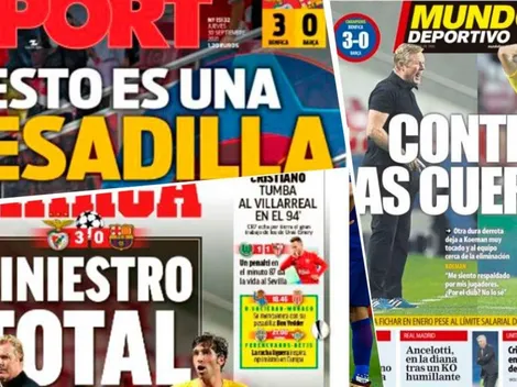 Prensa española arremete en contra de Barcelona tras la goleada propinada por Benfica