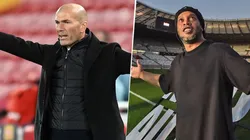 Zidane y Ronaldinho, leyendas del fútbol.