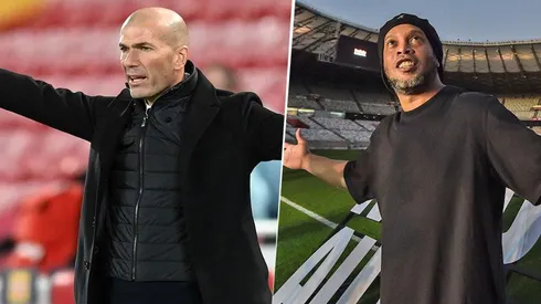 Zidane y Ronaldinho, leyendas del fútbol.