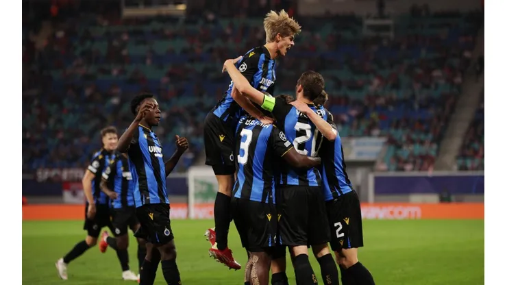 Brujas festeja el triunfo ante RB Leipzig.