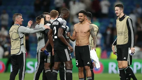 Danilo Arboleda festejando el histórico triunfo de Sheriff.