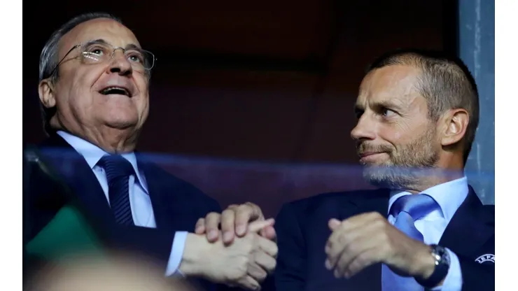 Florentino Pérez y Aleksander Ceferín, presidentes de Real Madrid y UEFA.