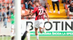 Daniel Maldini en festejo de gol con Milan.