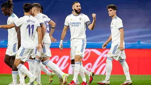 Festejo de gol de Real Madrid.