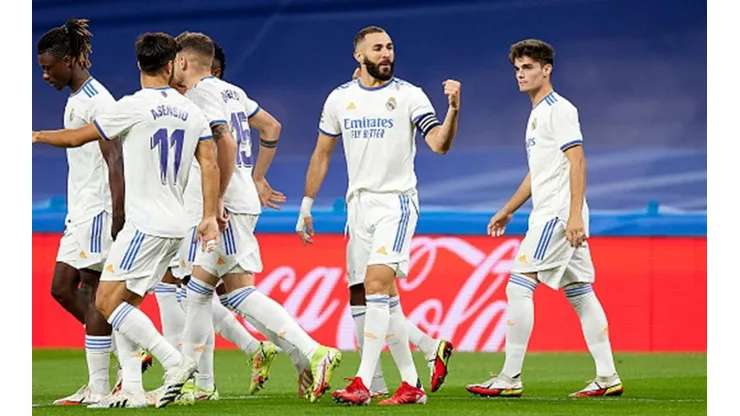 Festejo de gol de Real Madrid.