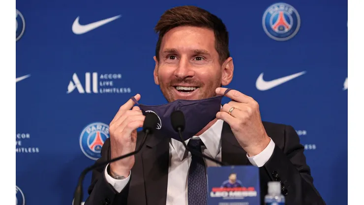 Lionel Messi en su presentación en PSG.