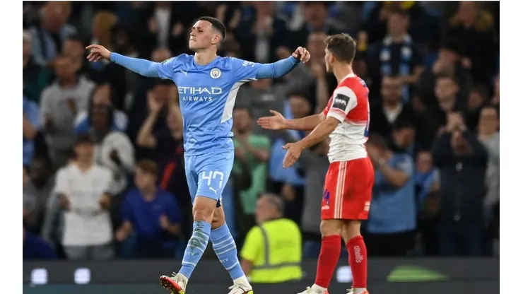 Phil Foden y su festejo de gol ante Wycombe Wanderers