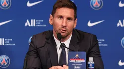 Lionel Messi en su presentación del PSG.
