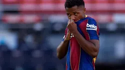 Festejo de gol de Ansu Fati.