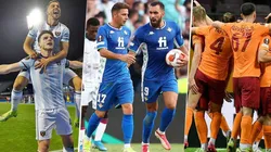 Festejos de gol de equipos en Europa League.