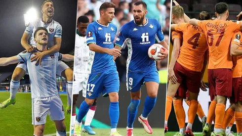 Festejos de gol de equipos en Europa League.