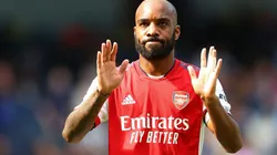 Alexandre Lacazette en acción con Arsenal.