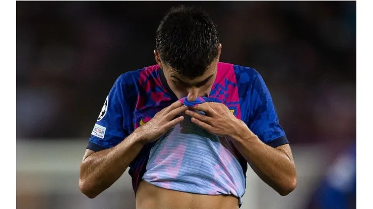 Pedri, frustrado tras la derrota 0-3 ante Bayern Múnich.