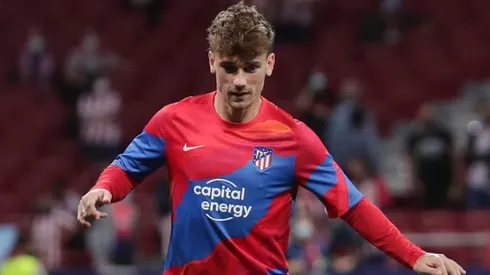 Antoine Griezmann, en el calentamiento de Atlético de Madrid vs Porto.