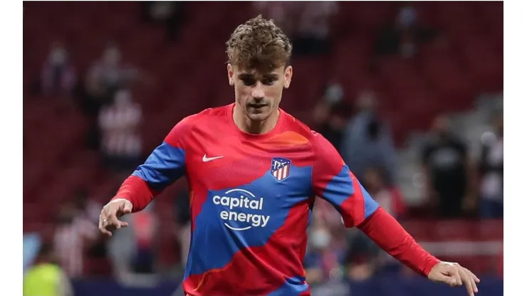 Antoine Griezmann, en el calentamiento de Atlético de Madrid vs Porto.