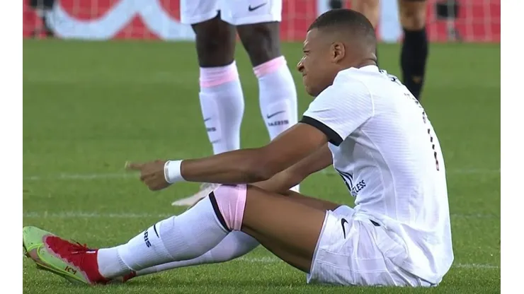 Kylian Mbappé, lesionado en Brujas vs PSG.
