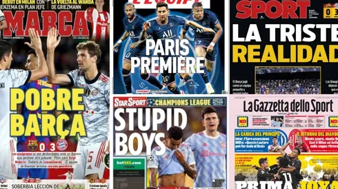 Portadas de los medios europeos en el regreso de la Champions League.