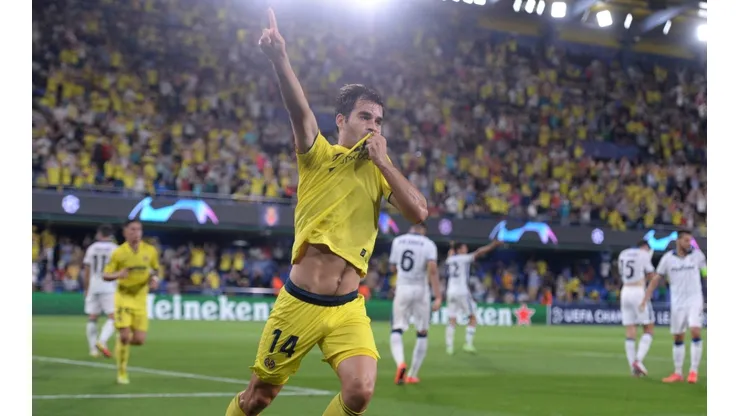 Manu Trigueros celebra uno de los goles del Villarreal ante Atalanta.