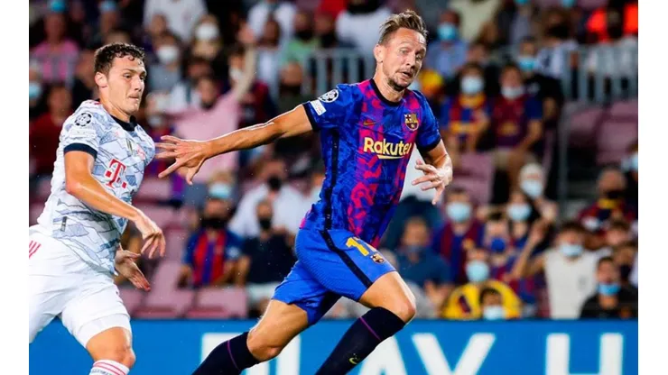 Acción de juego de Barcelona vs Bayern Múnich