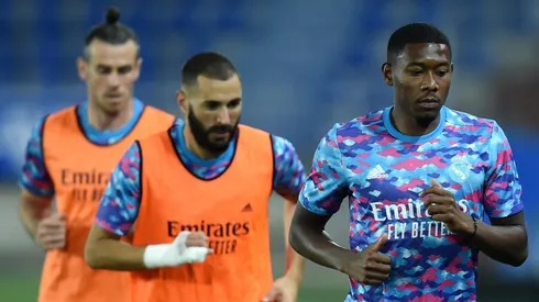 David Alaba junto a Karim Benzema y Gareth Bale.